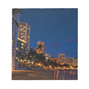 Honolulu, Oahu, Hawaii. Nachtexposition Notizblock