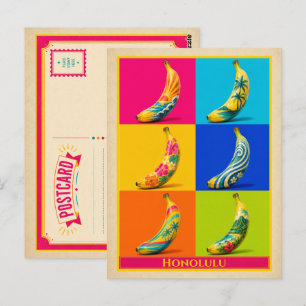 Honolulu Postkarte Hawaii Banane Vintage Pop Art
