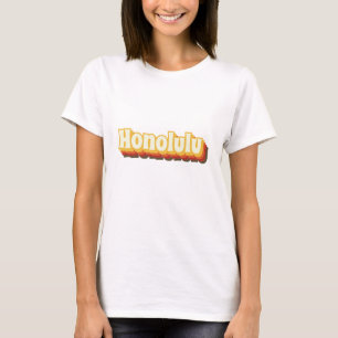 Honolulu Retro Vintager Text T-Shirt