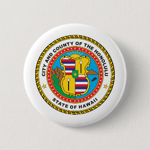 Honolulu Stadt großes Siegel Button
