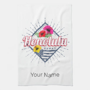 Honolulu Stadt Hawaii Vereinigte Staaten Vintage U Geschirrtuch