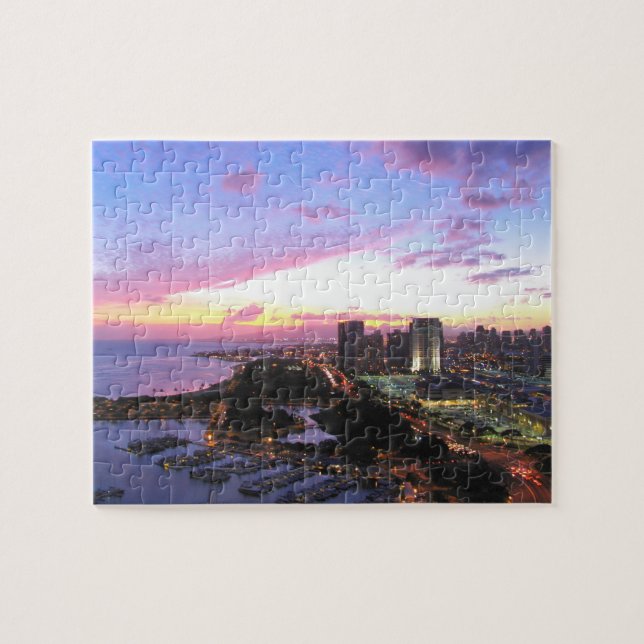 Honolulu-Stadtbild Hawaii-Sonnenuntergang (Horizontal)