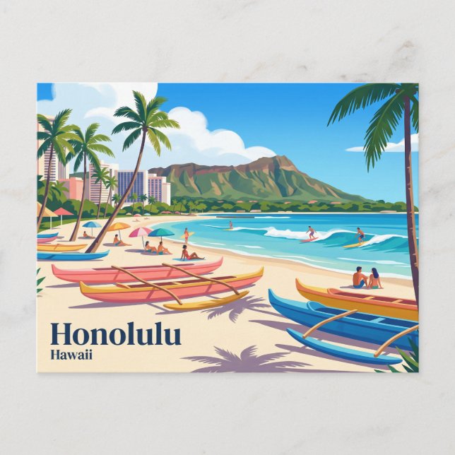 Honolulu USA Postkarte (Vorderseite)