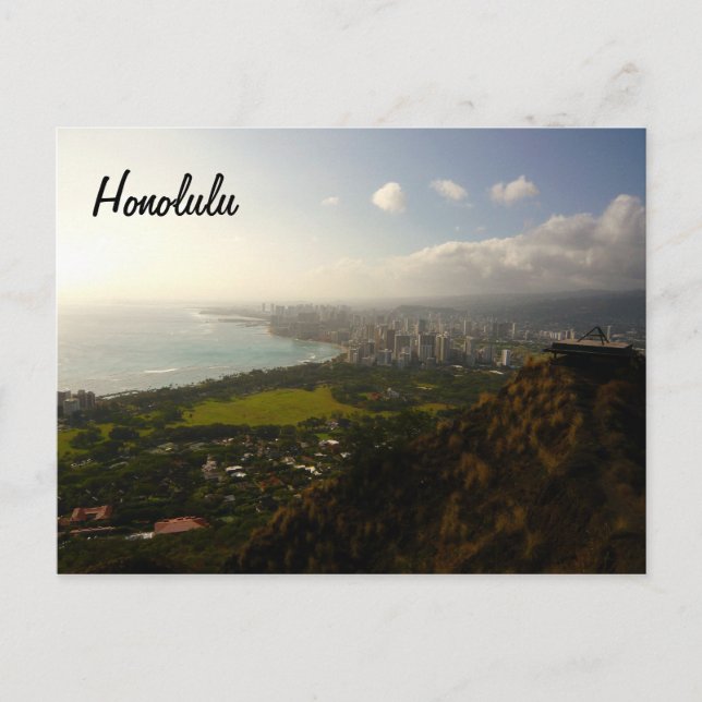 Honolulu von Le'ahi Postkarte (Vorderseite)