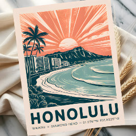 Honolulu Waikiki Diamond Leiter Landschaftlich Ret Postkarte