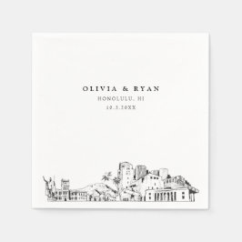Honolulu Wedding Minimalistisch Paper Serviette