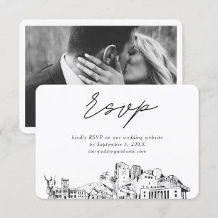 Honolulu Wedding Minimalistisch Sketch UAWG Begleitkarte