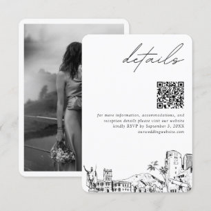 Honolulu Wedding Modern Details QR Code Begleitkarte
