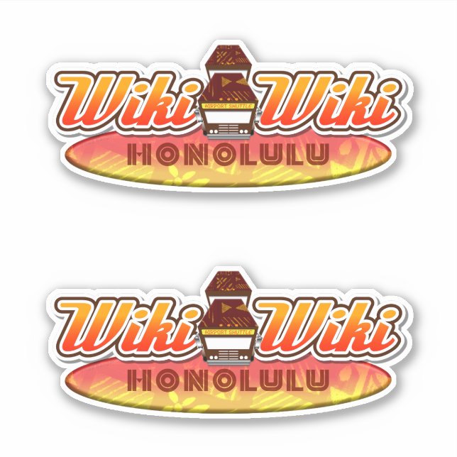 Honolulu Wiki-Wiki Shuttle Bus Aufkleber (Vorderseite)