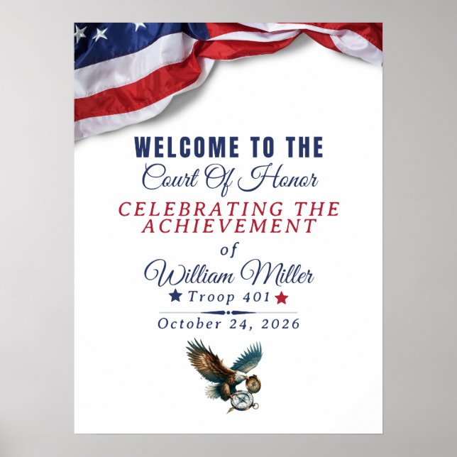 Honor Achievement Event Welcome Sign Poster (Devant)