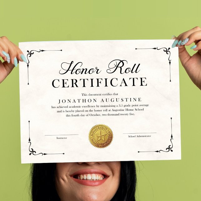 Honor Roll Certificate Poster (Von Creator hochgeladen)