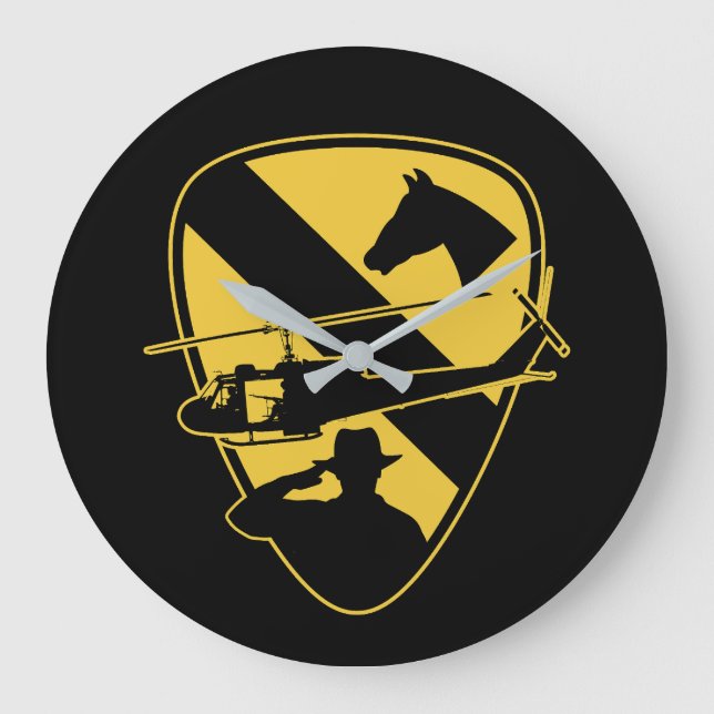 Honor the 1st Cavalry Division Große Wanduhr (Vorderseite)