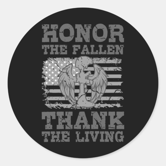 HONOR THE FALLEN American Veteran Gift Veterans Runder Aufkleber (Vorderseite)