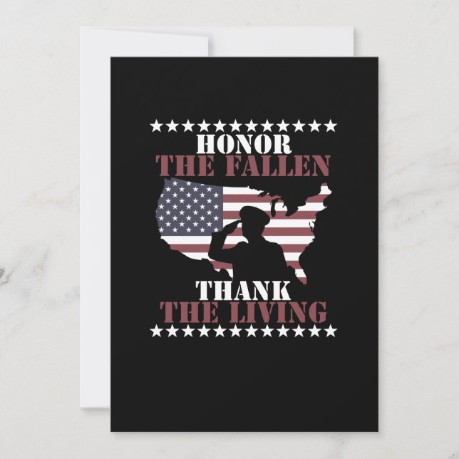 Honor The Fallen Thank The Living Veterans Day Einladung (Vorderseite)