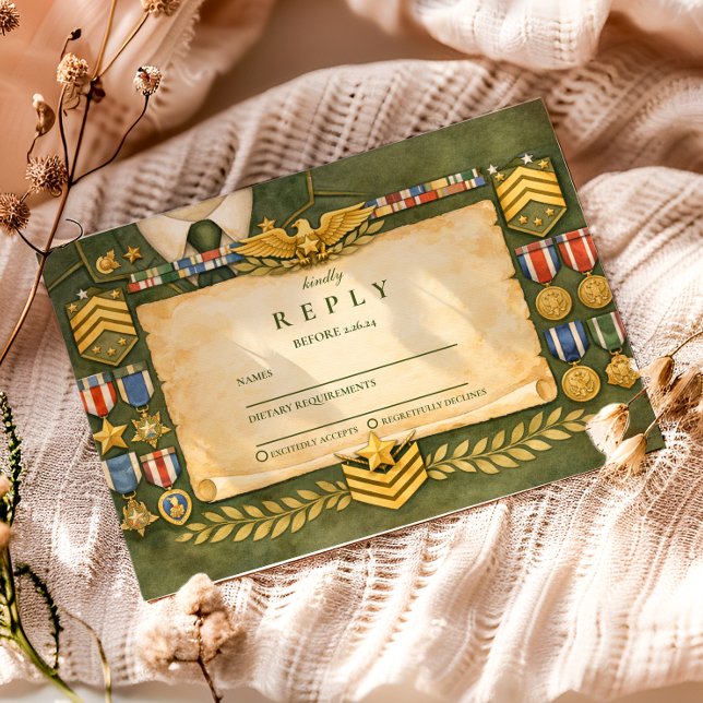 Honor & Valor Graduation Party RSVP Karte (Von Creator hochgeladen)