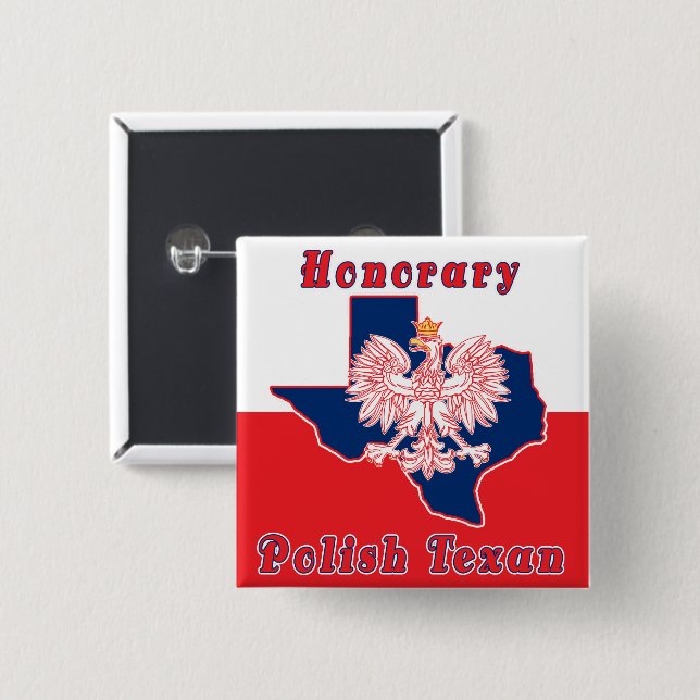 Honorar Polnisch Texan Button (Vorne & Hinten)