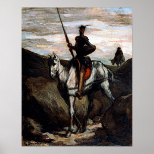 Honore Daumier Don Quixote im Gebirge Poster