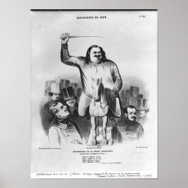 Honore de Balzac Poster (Vorne)