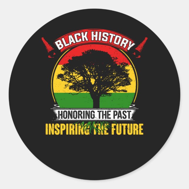 Honoring The Past Inspiring Future Black History Runder Aufkleber (Vorderseite)