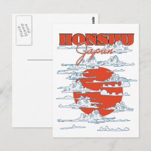 Honshu Japan Reiseplakat Postkarte