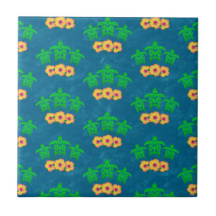 Honu Hawaiian Tribal Green Sea Turtles Fliese