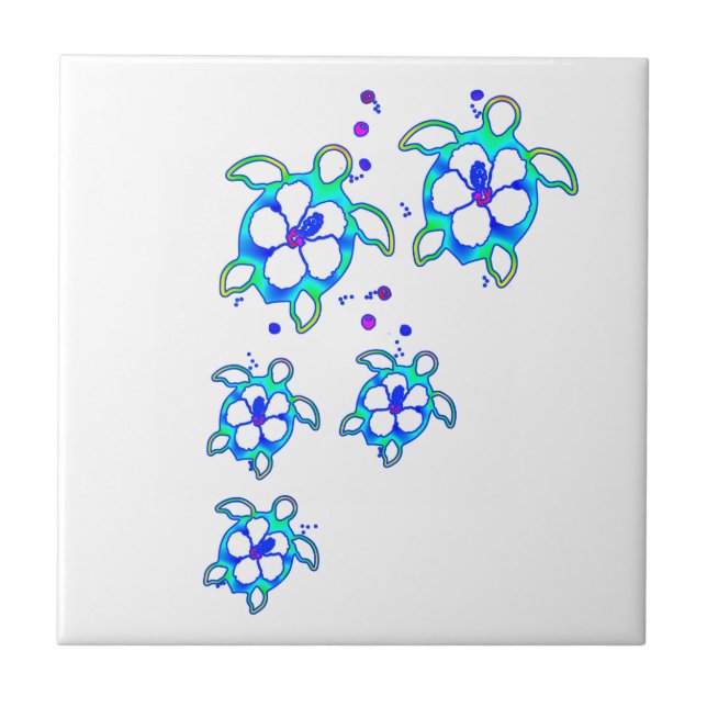 Honu-Hawaiianische Schildkröten Fliese (Vorderseite)