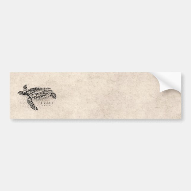 Honu hawaiische Seeschildkröte auf Vintagem Autoaufkleber (Vorne)
