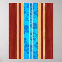 Honu Hawiian Imitats Wood Surfboard
