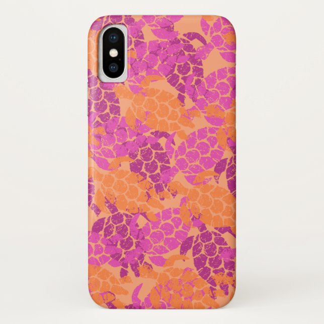 Honu Meeresschildkröte-Hawaiianer-Aloha Rosa Case-Mate iPhone Hülle (Rückseite)