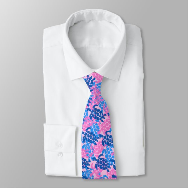 Honu Meeresschildkröte-Hawaiianer-Aloha - Rosa Krawatte (Gebunden)