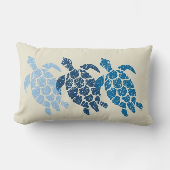 Honu Meeresschildkrötehawaiischer Reversible Lendenkissen (Vorderseite)