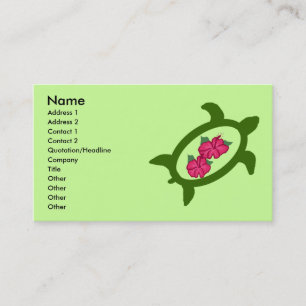 Honu mit Hibiskus-Blumen-Geschäftskarten Visitenkarte