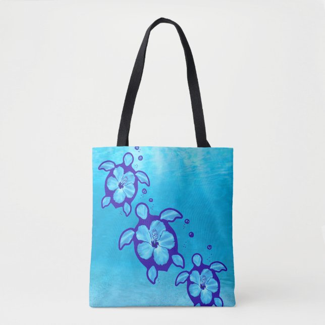 Honu Sea Turtles Blume Tasche (Vorderseite)