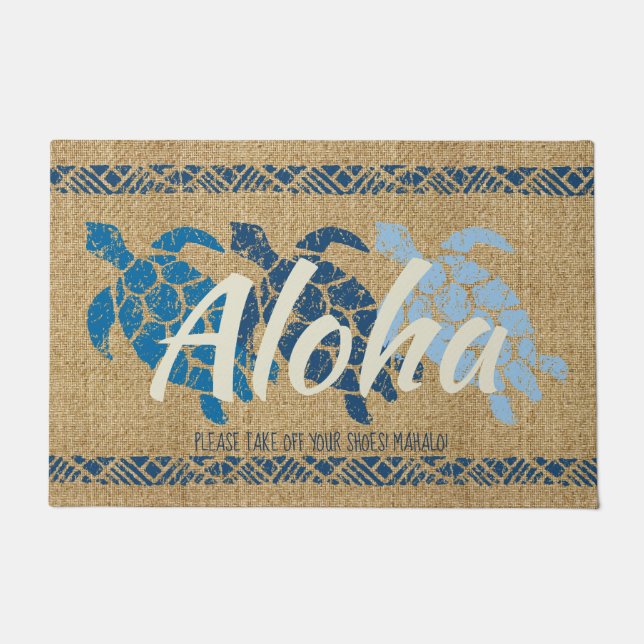 Honu Seedreiergruppen-Schildkrötehawaiisches Fußmatte (Vorderseite)