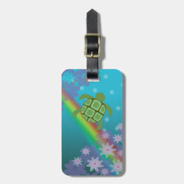 Honu Seeschildkrötetropischer Swim-Regenbogen und Gepäckanhänger