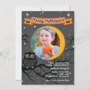 Hoo Hoo Foto Halloween-Einladung Einladung