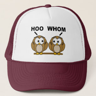 Hoo Whom Grammar Owls Funny Ball Cap Trucker Hat Truckerkappe