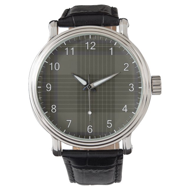Hood Clan Tartan Armbanduhr (Vorderseite)