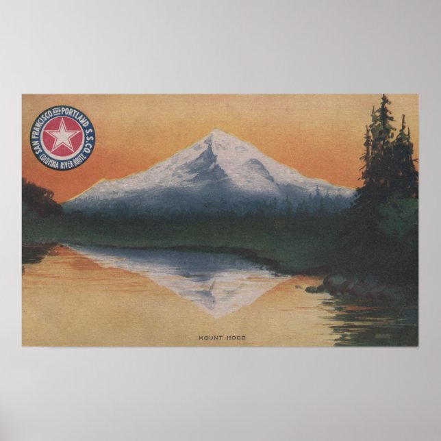 Hood, Oregon - San Francisco nach Portland Poster (Vorne)