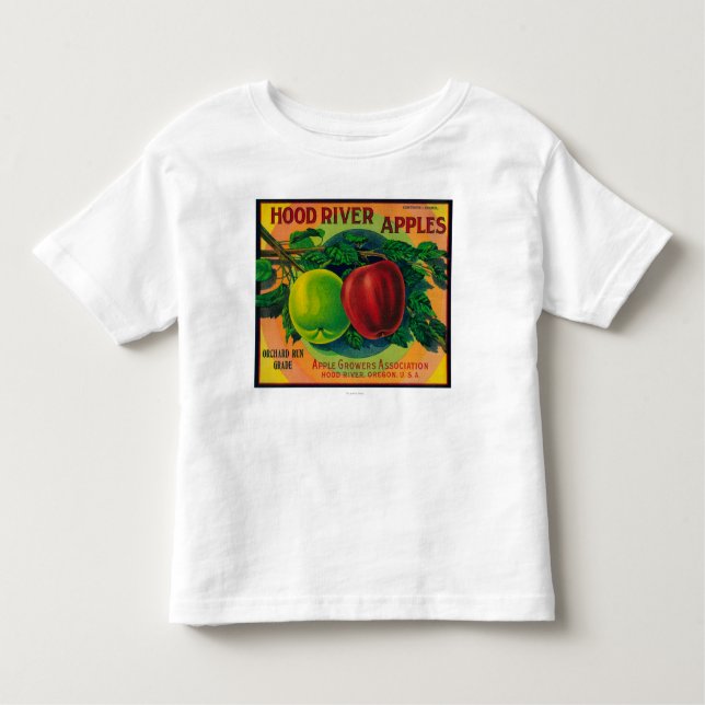 Hood River Apple Kiste LabelHood Fluss ODER Kleinkind T-shirt (Vorderseite)