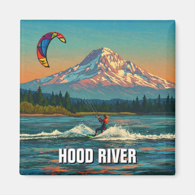 Hood River Kitesurfing Oregon Travel Magnet (Vorne)