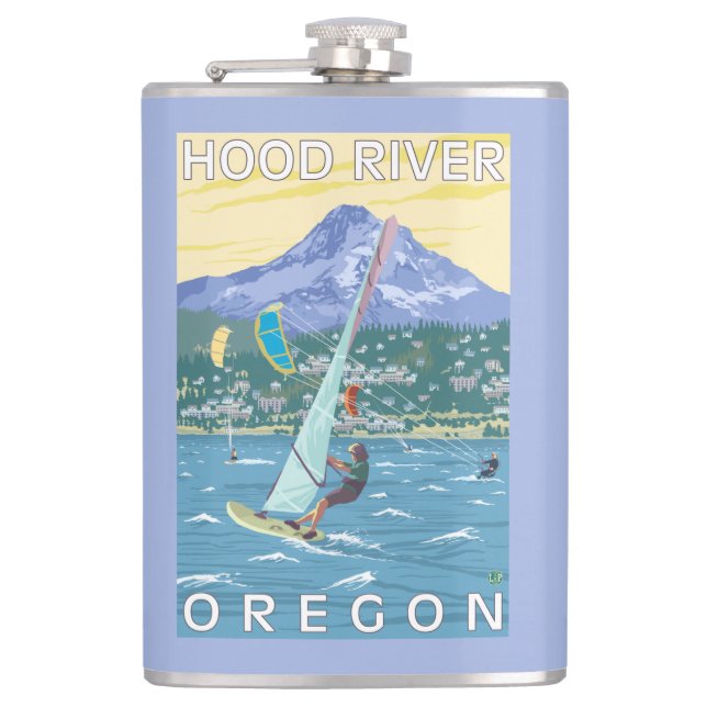Hood River, ORWind Surfer u. Flachmann (Vorderseite)