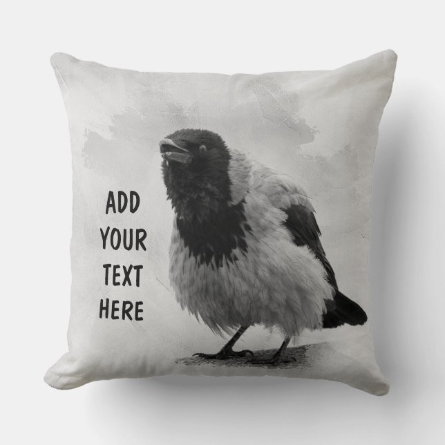 Hooded Crow Kissen (Vorderseite)