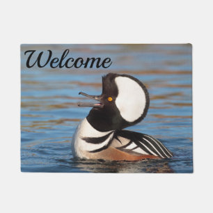 Hooded Merganser Calling Fußmatte
