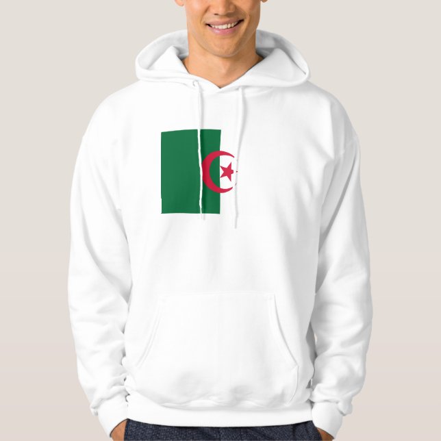 Hooded Sweatshirt mit Flagge Algeriens (Vorderseite)