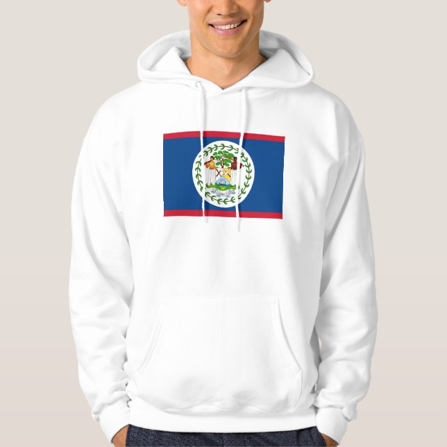 Hooded Sweatshirt mit Flagge von Belize (Vorderseite)