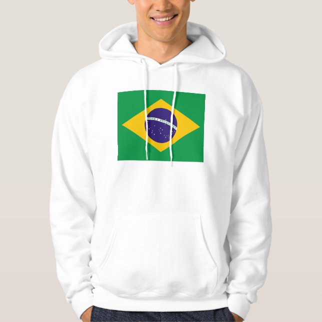 Hooded Sweatshirt mit Flagge von Brasilien (Vorderseite)