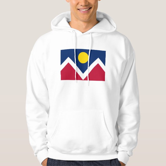 Hooded Sweatshirt mit Flagge von Denver (Vorderseite)