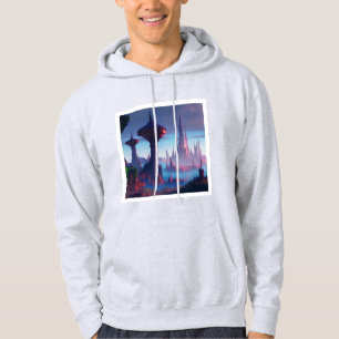 Hooded Sweatshirt von weißem futuristischem Stadtd