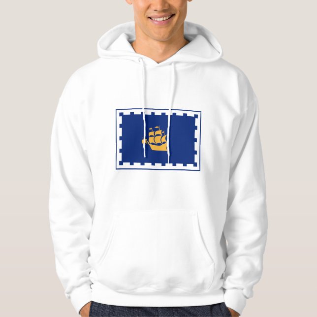 Hooded Sweatshirt with Flag of Quebec City, Canada (Vorderseite)
